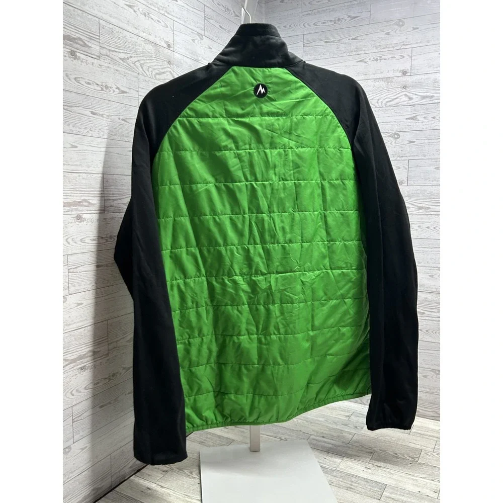 Marmot Mens‎ Jacket Size MEDIUM Green Black Full Zip Light Puffer Preppy Outdoor